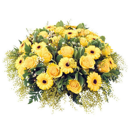 Sympathy Flower Arrangement Yellow Tribute